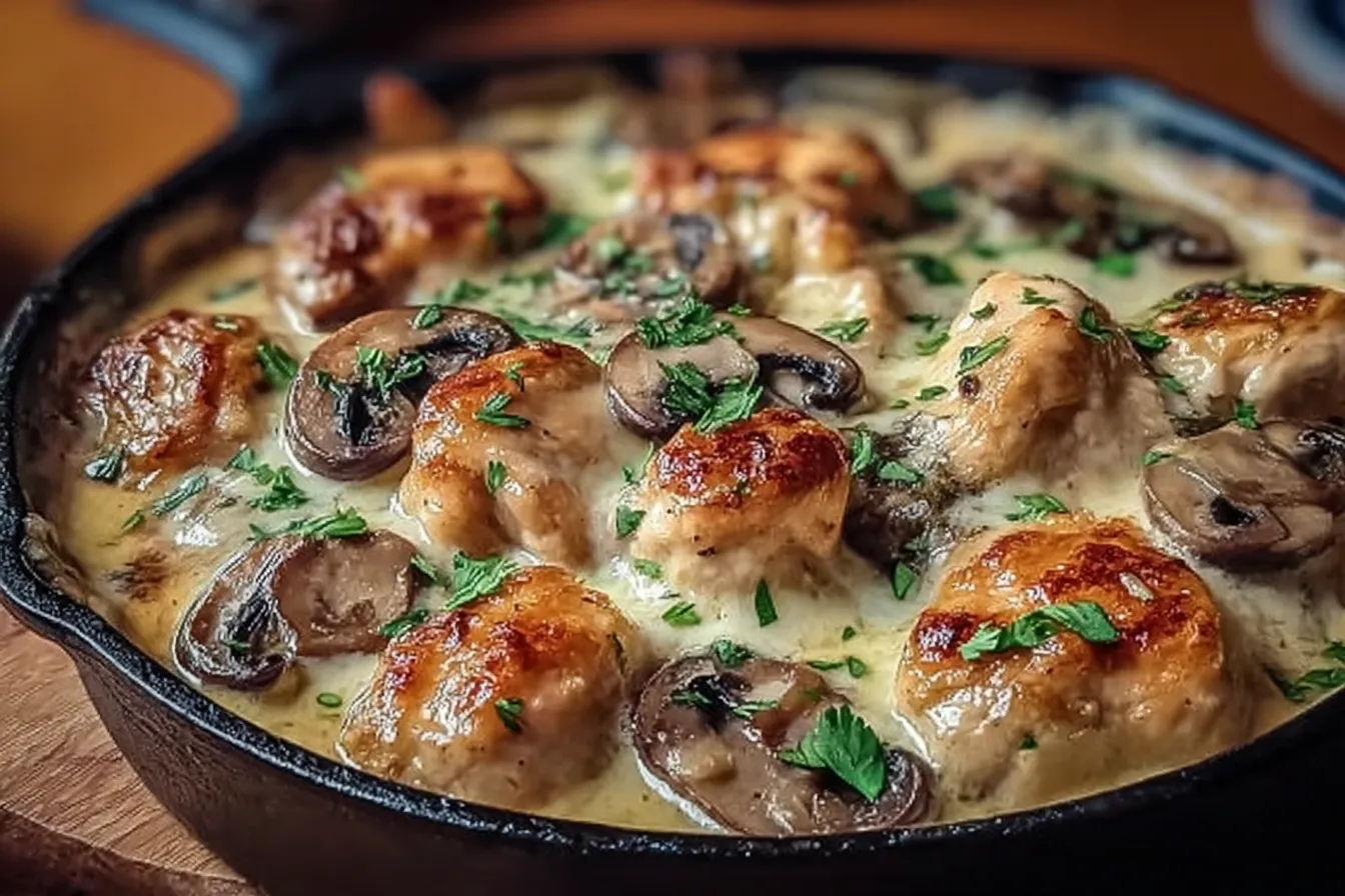 Creamy Keto Garlic Mushroom Chicken Casserole : A Comforting Low-Carb Favorite