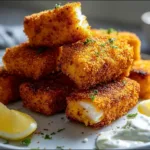 Crispy Fish Fingers Served with Tartar Sauce