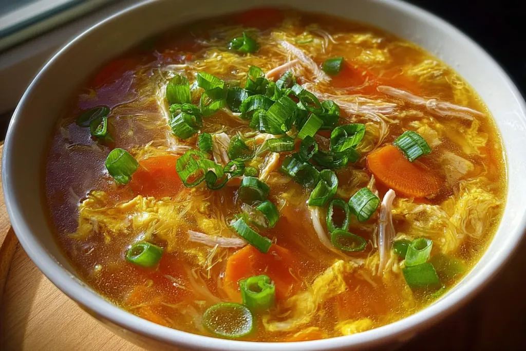 Egg Roll Soup in a Bowl with Fresh Ingredients