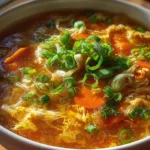 Egg Roll Soup in a Bowl with Fresh Ingredients