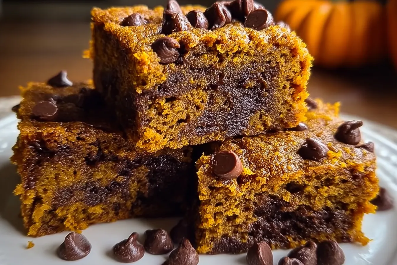 Gingerbread Pumpkin Chocolate Chip Bars 