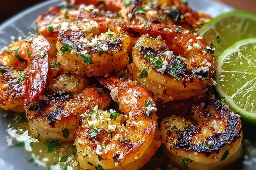 Grilled Coconut Lime Shrimp Platter with Fresh Herbs