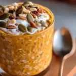High Protein Pumpkin Overnight Oats in a Jar