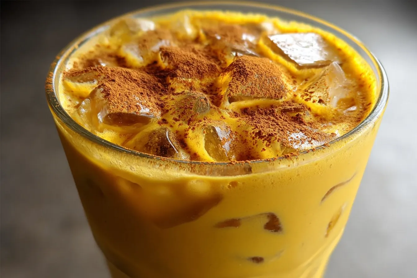 Iced Golden Milk Turmeric Latte: Refreshing & Delicious! 4 Iced Golden Milk Turmeric Latte in a Glass