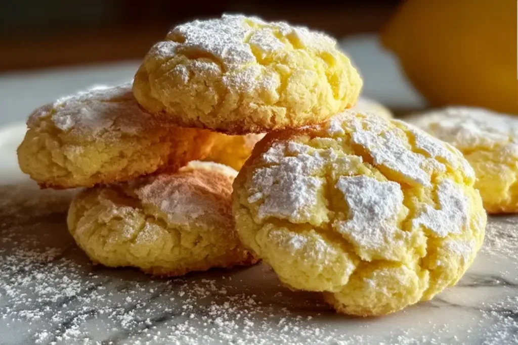 Lemon Gooey Butter Cookies Freshly Baked