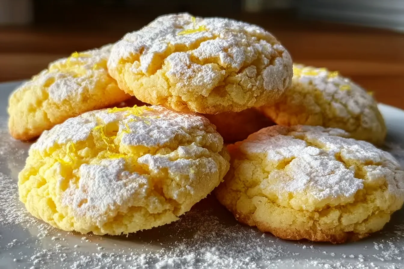Lemon Gooey Butter Cookies Freshly Baked
