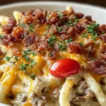 Loaded Bacon Cheeseburger Alfredo Pasta: Deliciously Creamy