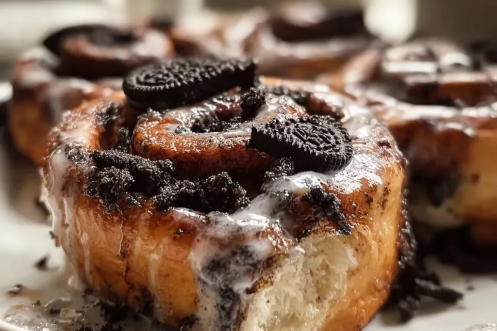 Oreo Cinnamon Rolls Fresh Out of the Oven
