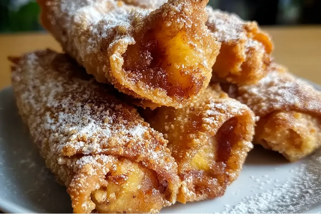 Peach Cobbler Egg Rolls Freshly Made