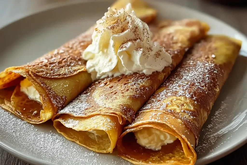 Pumpkin Crepes with Cinnamon Mascarpone