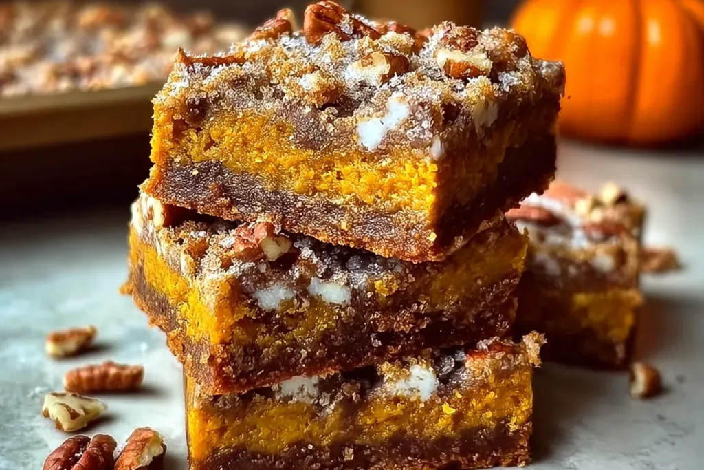 Pumpkin Magic Bars Ready to Serve
