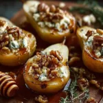 Delicious Roasted Pears with Goat Cheese & Maple-Walnut Drizzle
