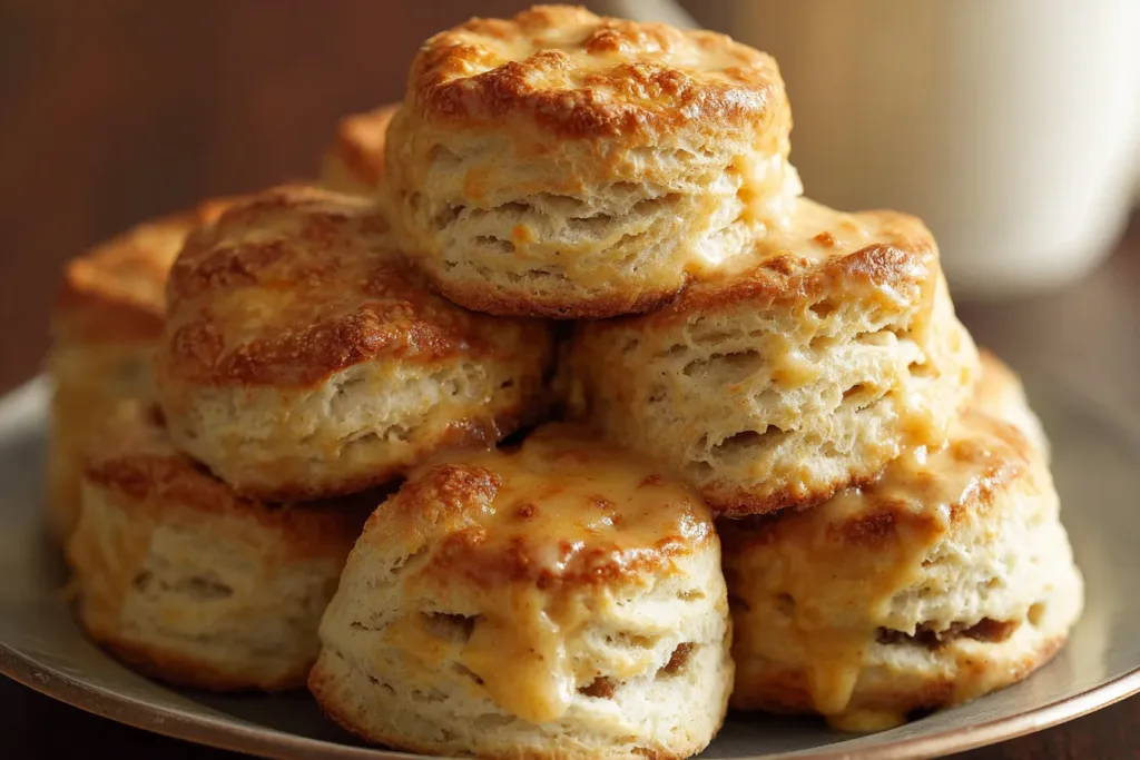 Sausage Gravy and Biscuits on a Plate