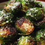 Tantalizing Tahini-Caesar Roasted Brussels Sprouts on Plate