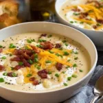 Creamy Potato Soup Bowl with Fresh Herbs