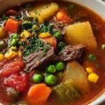 Delicious Vegetable Beef Soup in a Bowl