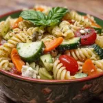 Vibrant Garden Pasta Salad in a Bowl