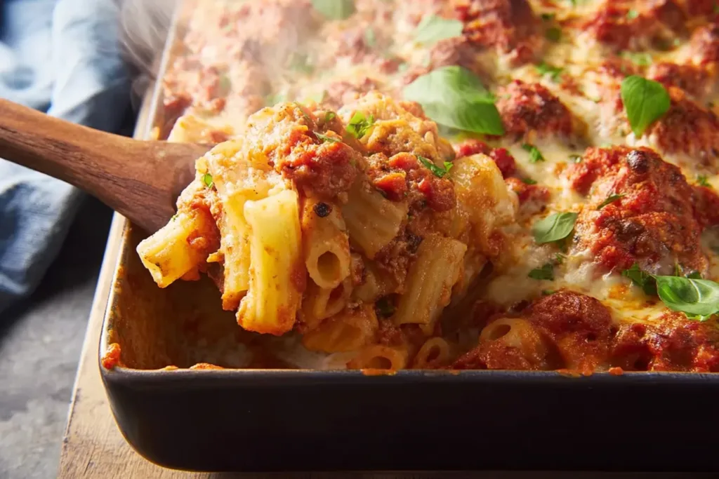 Delicious Baked Ziti Served Fresh from the Oven