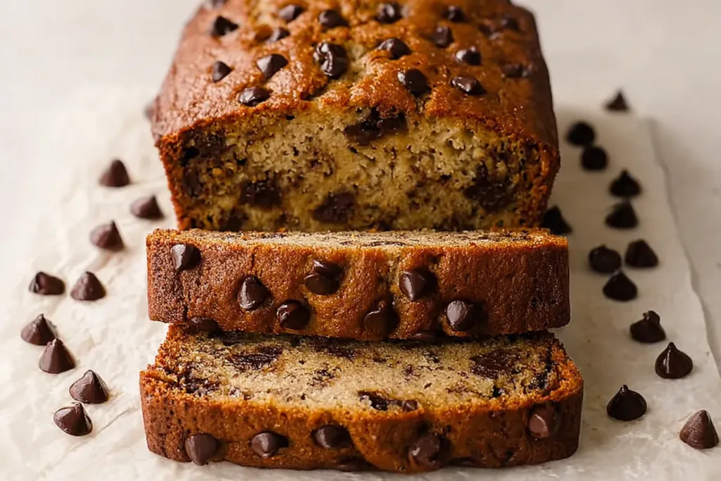 Best Homemade Chocolate Chip Banana Bread Freshly Baked