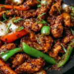 Black Pepper Chicken Plated with Fresh Vegetables