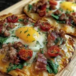 Delicious Breakfast Flatbreads Sausage Bacon Ready to Serve