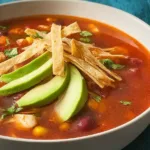 Hearty Chicken Tortilla Soup in a Bowl