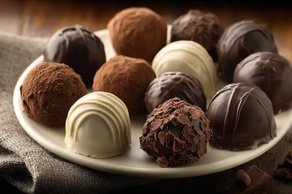 Homemade Chocolate Truffles on a Plate