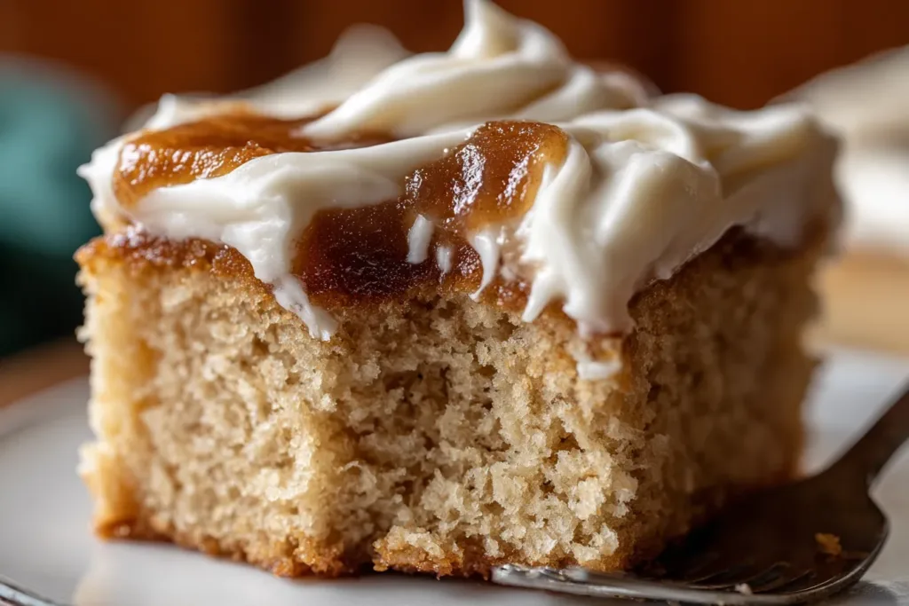 Cinnamon Roll Poke Cake with Creamy Frosting