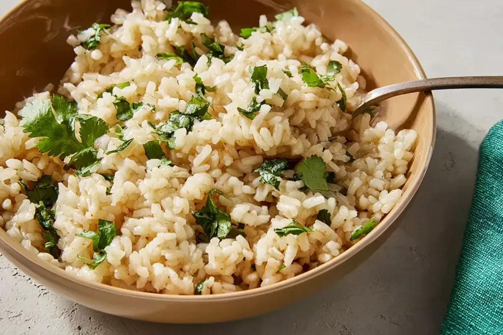 Delicious Copycat Chipotle Cilantro Lime Brown Rice