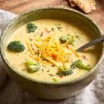 Delicious Copycat Panera Broccoli Cheddar Soup in a Bowl