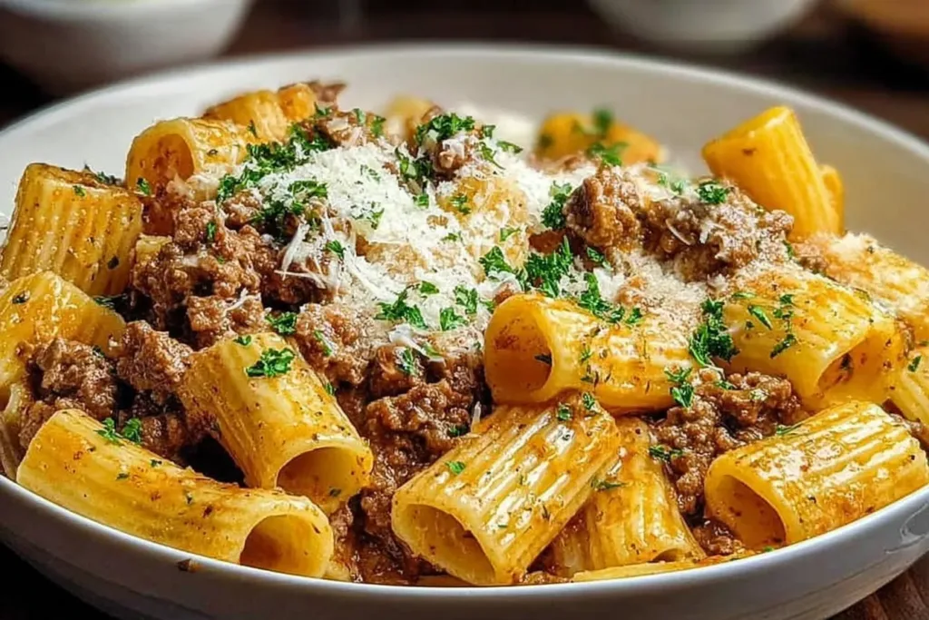 creamy parmesan beef rigatoni 2 Creamy Parmesan Beef Rigatoni: A Dreamy Dinner Delight