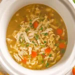 Crockpot Chicken Noodle Soup in a Bowl