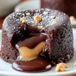 Decadent Mini Chocolate Peanut Butter Lava Cakes on a Plate