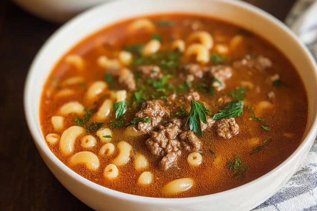 Beef and Macaroni Soup: Comfort Food You’ll Love 4 Beef and Macaroni Soup: Try This Cozy Comfort Food Now!