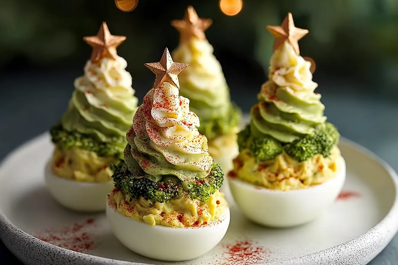 Deviled Egg Christmas Trees 