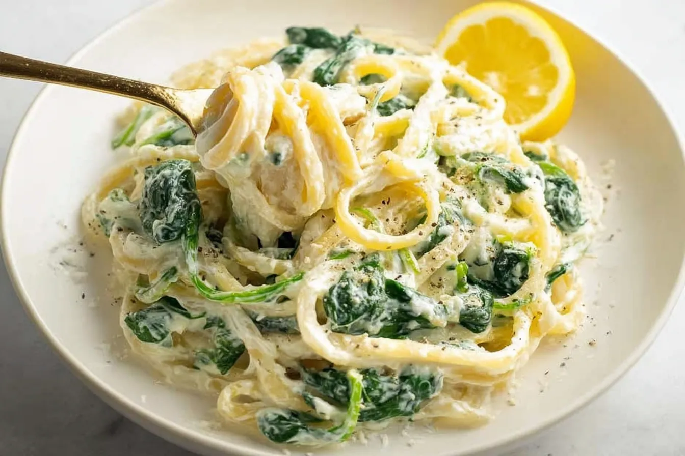 EASY LEMON RICOTTA PASTA & SPINACH