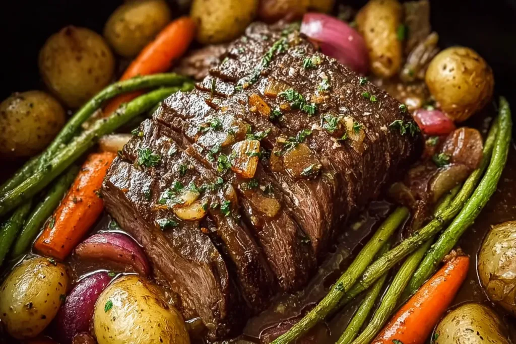 Delicious Easy Tender Beef Veggie Roast
