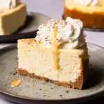 Eggnog Cheesecake Slice on Festive Plate