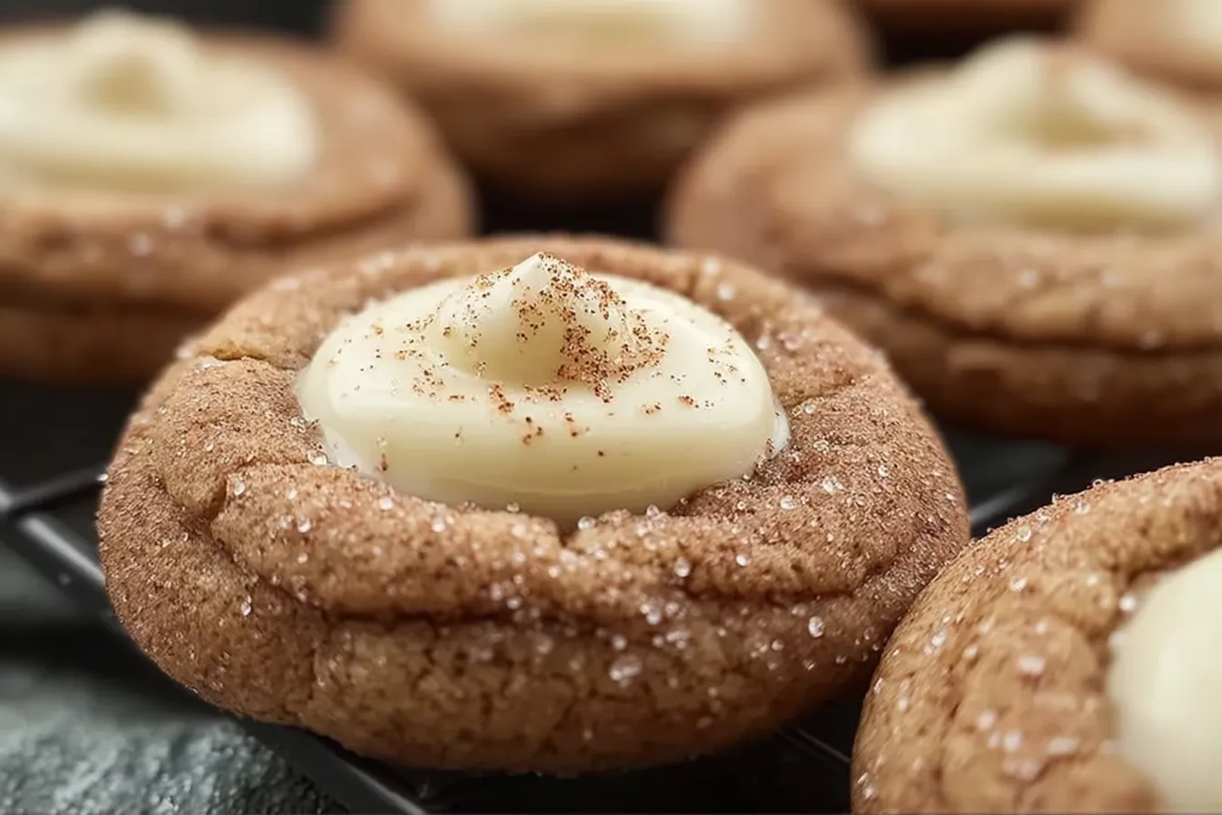 Eggnog Snickerdoodle Thumbprint Cookies 