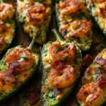 Delicious Fiery Cajun Shrimp Stuffed Jalapeños on a Plate