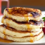 Fluffy Ricotta Pancakes on a Plate