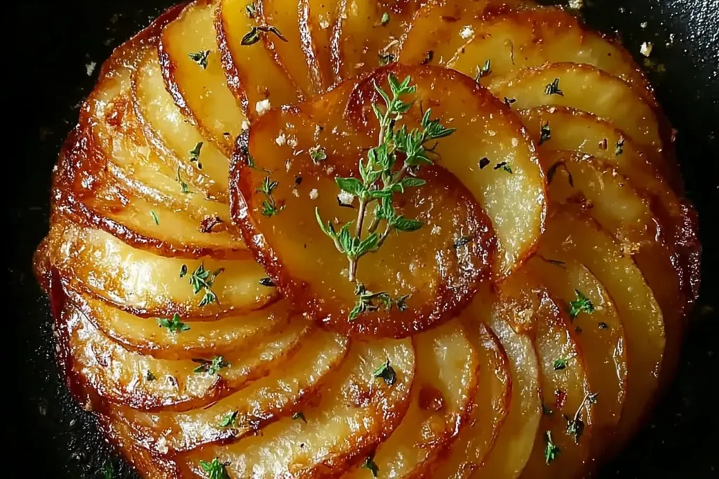 Crispy Garlicky Potato Galette Slices