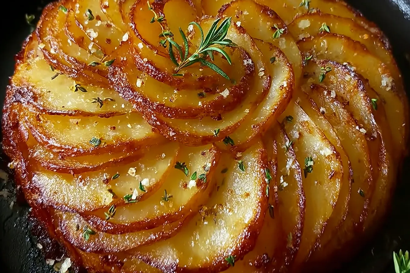 Garlicky Potato Galette Recipe – Crispy & Flavorful Layers 
