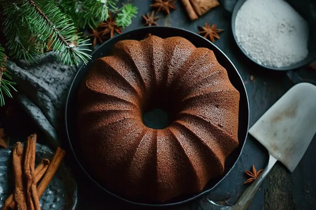 Gingerbread Bundt Cake with Icing and Spices