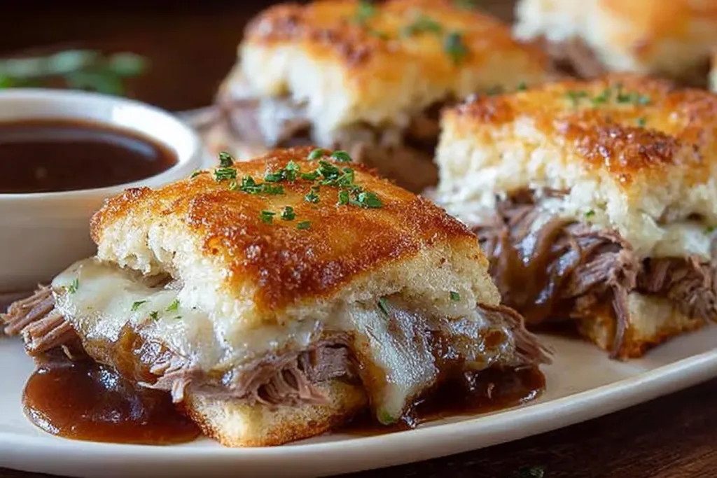 Delicious French Dip Squares Recipe – Easy Party Appetizer 4 Delicious French Dip Squares Recipe – Perfect Party Treats