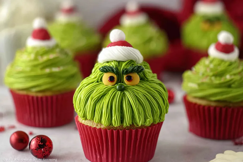Delicious Grinch Cupcakes for the Holiday Season