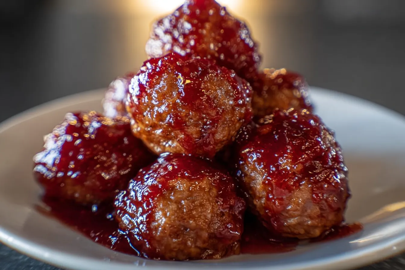 Harvest Turkey Meatballs with Cranberry Glaze 