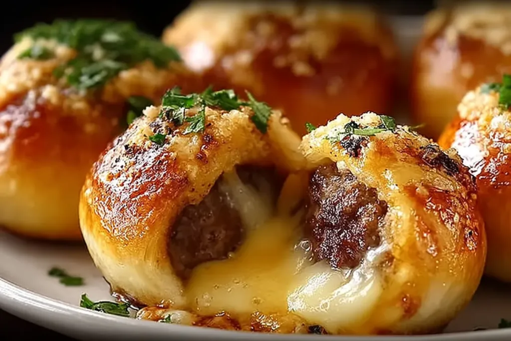 Garlic Parmesan Cheeseburger Bombs Recipe - A Cheesy Delight! 4 Garlic Parmesan Cheeseburger Bombs Recipe - A Cheesy Delight!