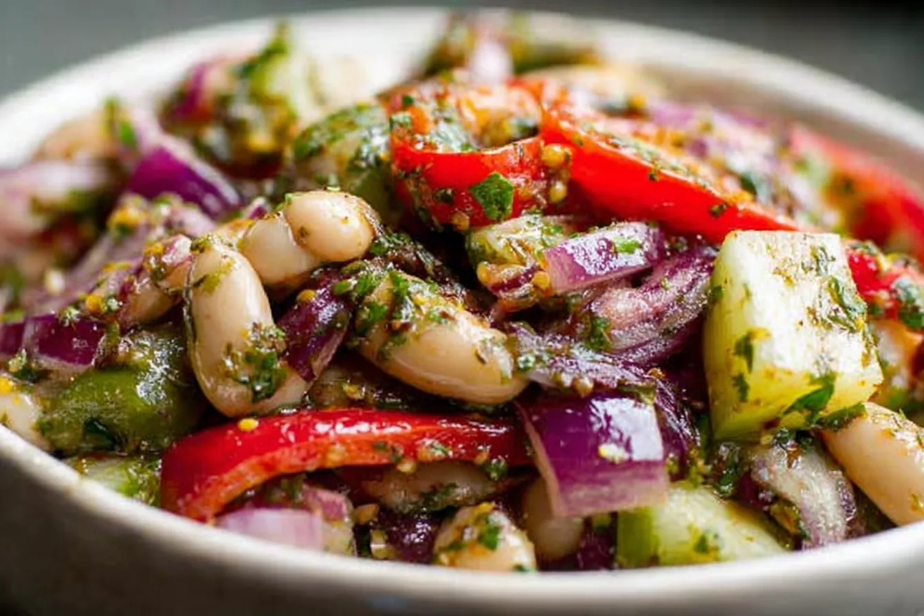 Marinated Za’atar Bean Salad – Flavorful Healthy Side Dish 4 Marinated Za’atar Bean Salad – Easy Healthy Mediterranean Side Dish Recipe