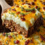 Delicious Meatloaf with Mashed Potatoes and Cheese